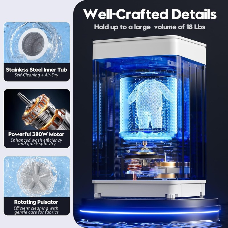 Portable Washing hine, Fully Automatic Portable Washer with gallery