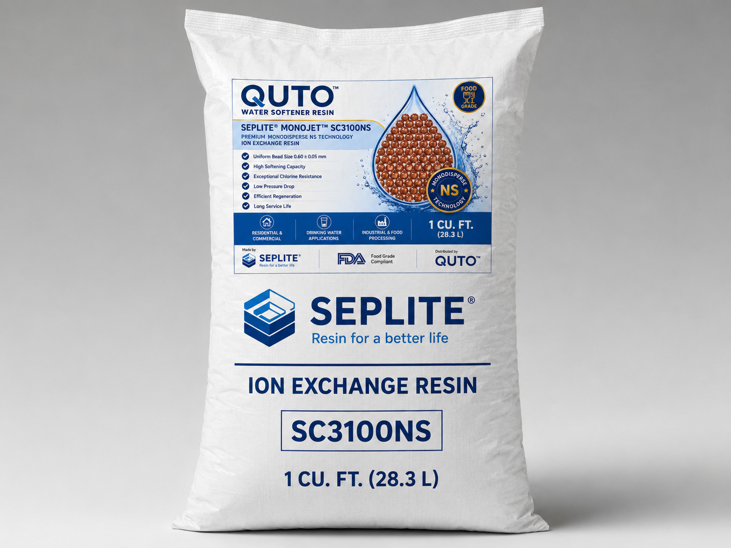 QUTO Water Softener media - 120% Uniform particle size Ion Exchange resin✅ gallery