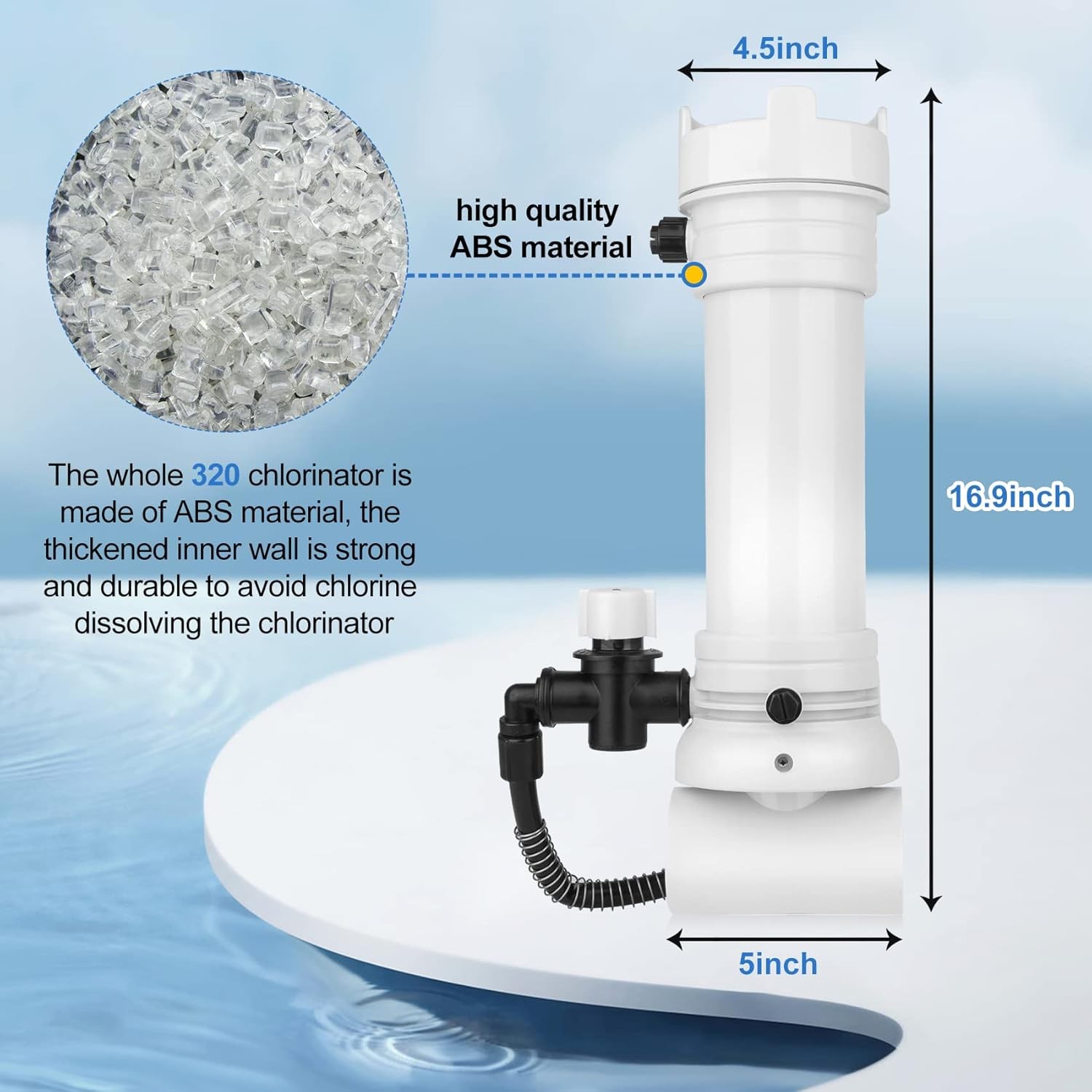 Upgraded320 Pool Chlorinator Automatic Chlorine/Bromine Inline Feeder Compatible gallery