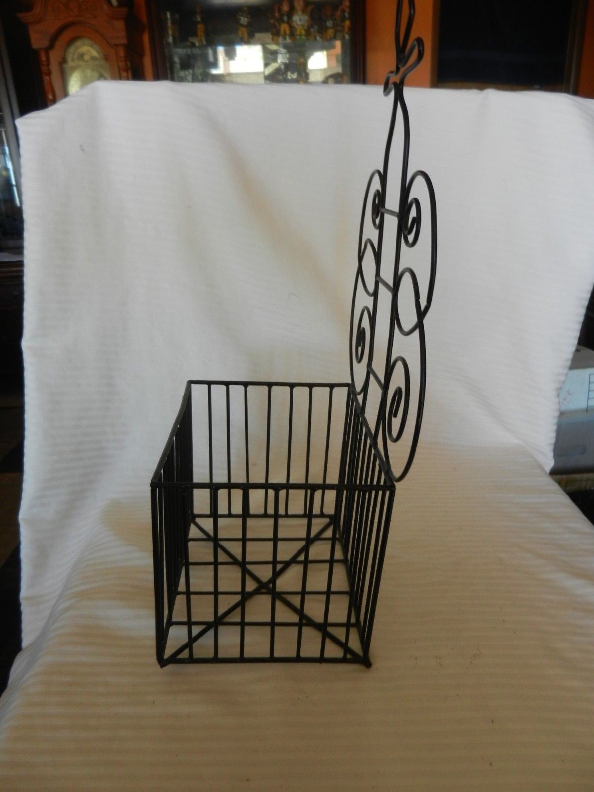 Black Metal Hanging Mail Letter Holder Scroll Design Rectangle Shape gallery