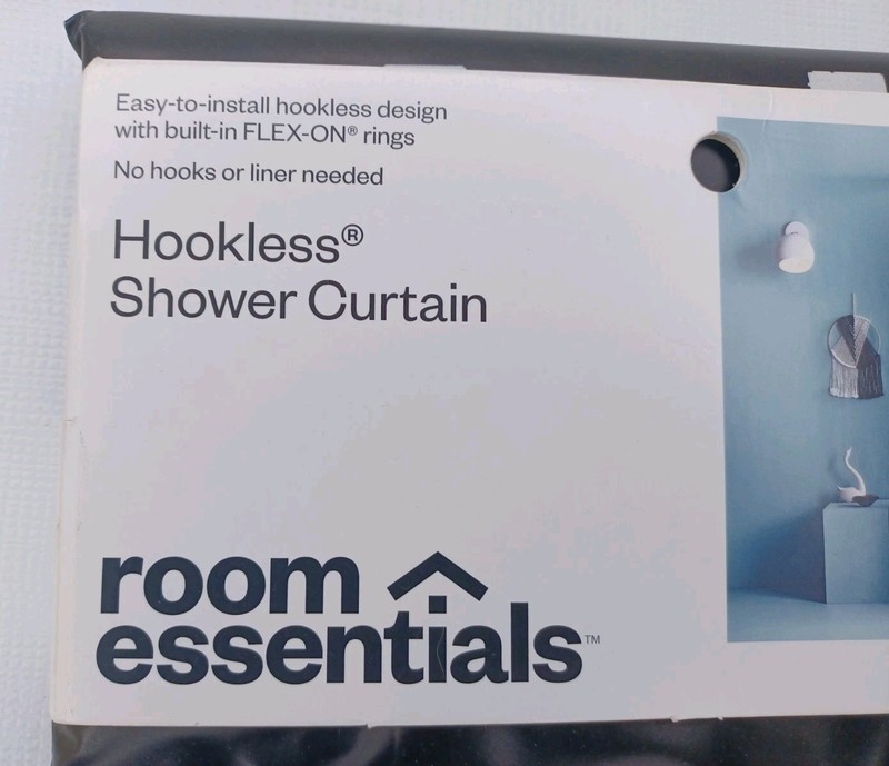 Room Essentials Hookless Vinyl Shower Curtain 71" X 74" New gallery