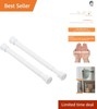 2 Pack Small Tension Curtain Rods 7.5-11.5 Inch White Alloy Steel Plastic gallery