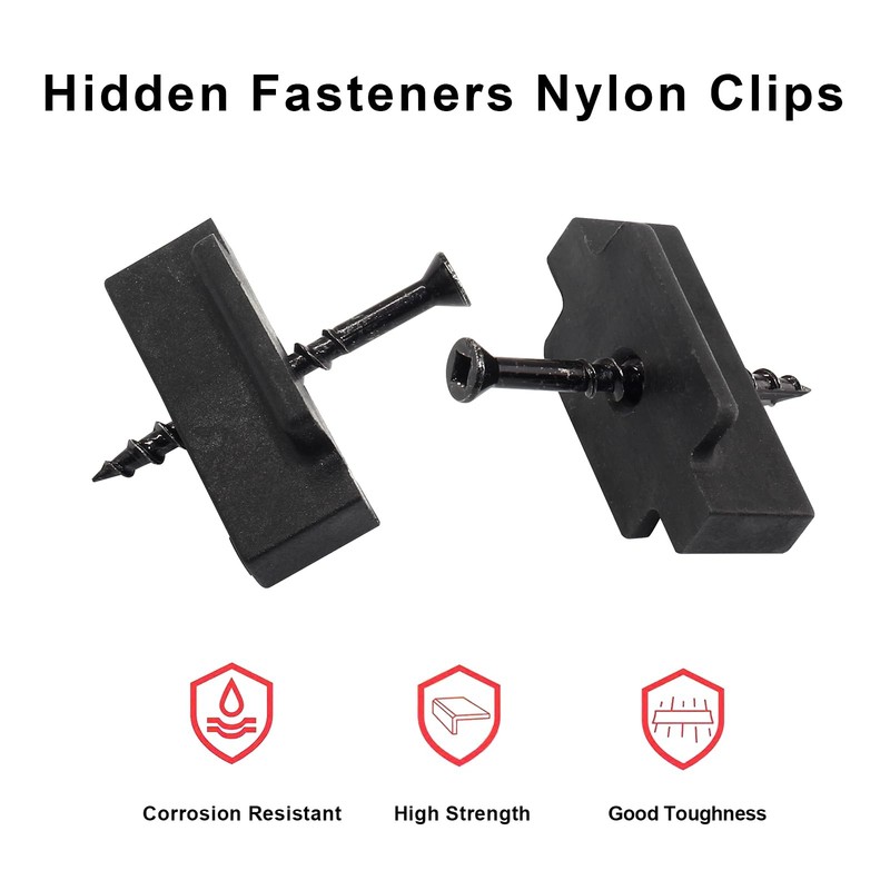 Hidden Deck Fasteners Clips Composite Decking T Clips with Screws gallery