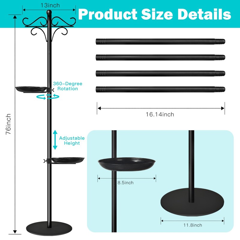 76" Thicken Shepherds Hooks for Outdoor - Double Shepherd Hooks for Outside w... gallery