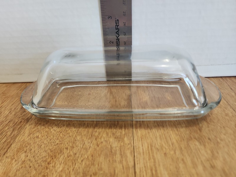 Rectangular Classic  Clear Glass Butter Dish  with Lid  7-1/2" x 3-1/4" x 2" gallery