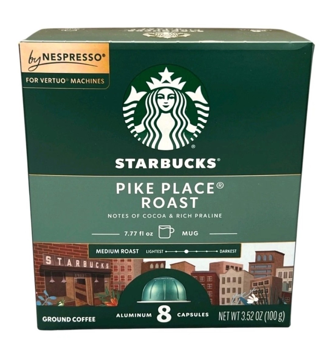 1 pk Starbucks by Nespresso Vertuo Line Pike Place Coffee 8 Capsules gallery