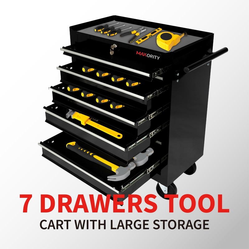 7-Drawer Heavy-Duty Rolling Tool Chest Cabinet with Lock gallery