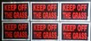 6 Signs - KEEP OFF THE GRASS yard SIGN 8" x 12 Fluorescent RED Plastic 839948 gallery