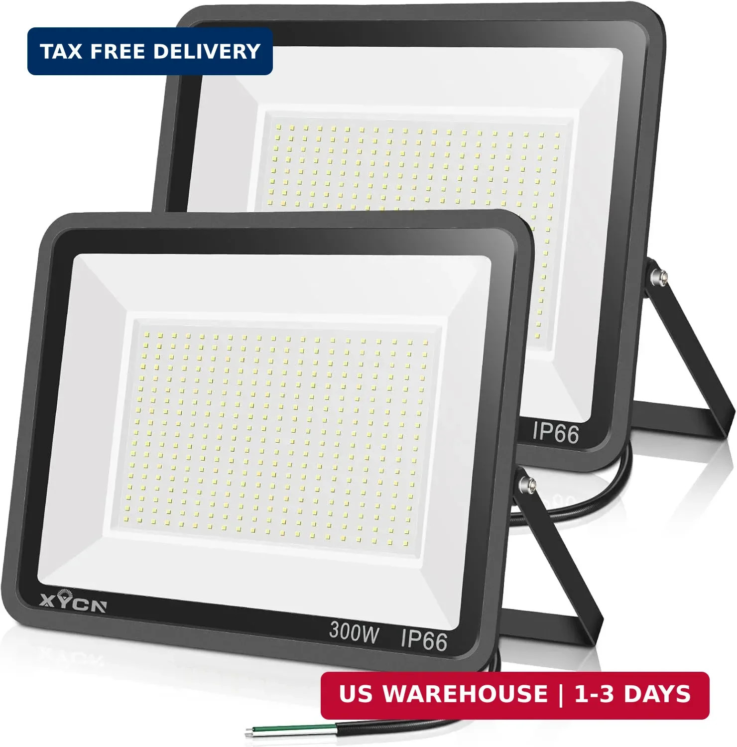 XYCN 2 pack 300W LED Flood Light(2000W Equivalent),Super Bright 42,500LM 5000K D gallery