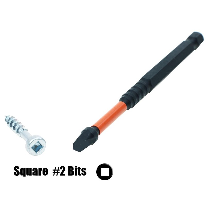 AUTOTOOLHOME 10 Pack #2 Square Driver Bit 4 inch Long 4inch, Black gallery