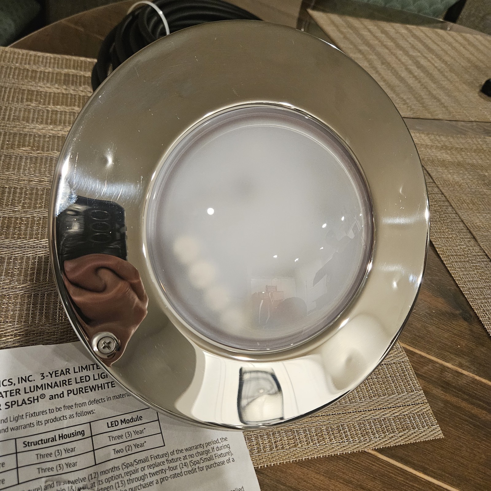 J&J Electronics Pure White LED Pool Light 120V LPL-F3W-120-50-P gallery