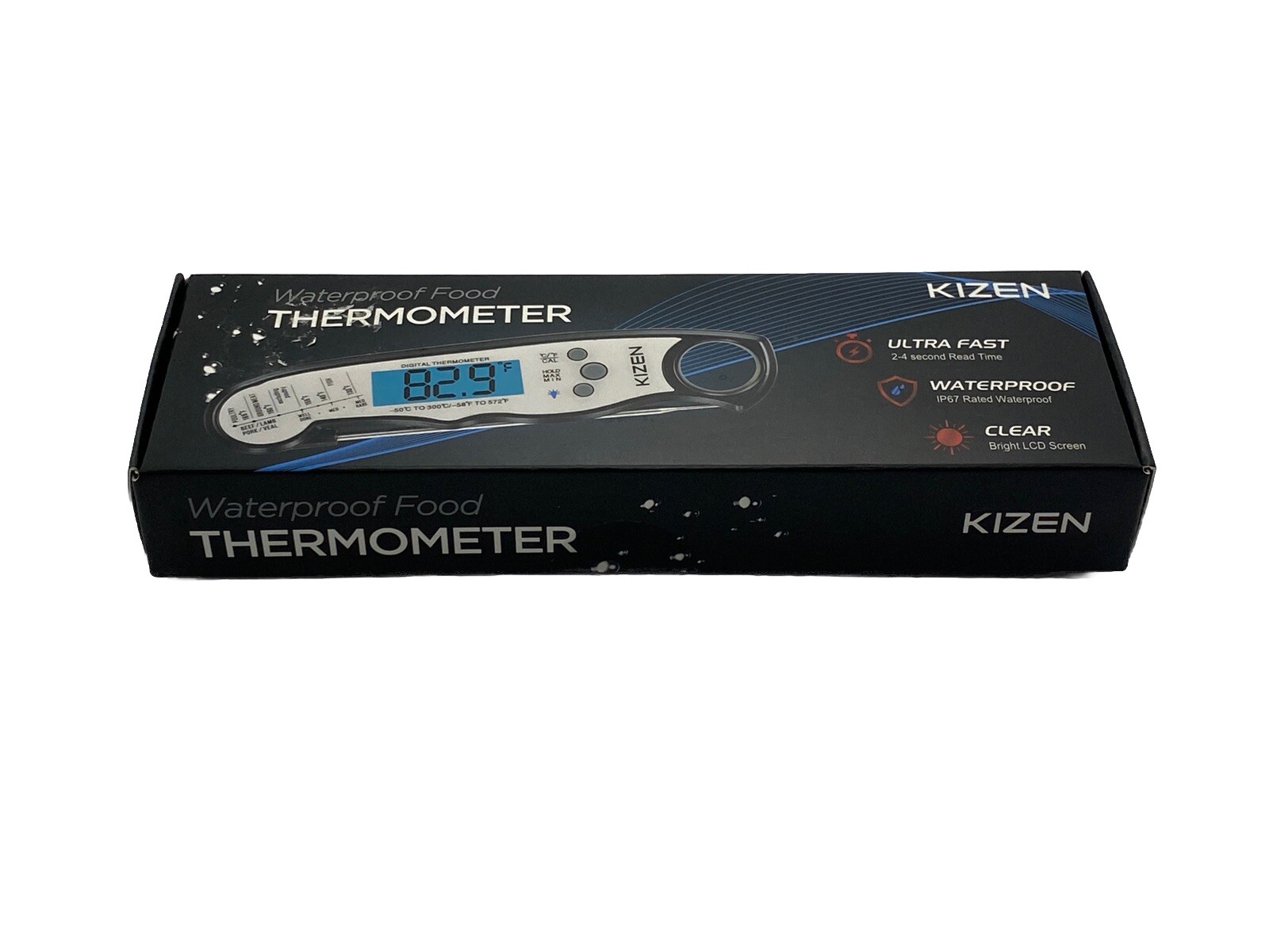 Kizen Digital Meat Thermometer Waterproof Metal Probe BBQ Grilling Food NEW gallery