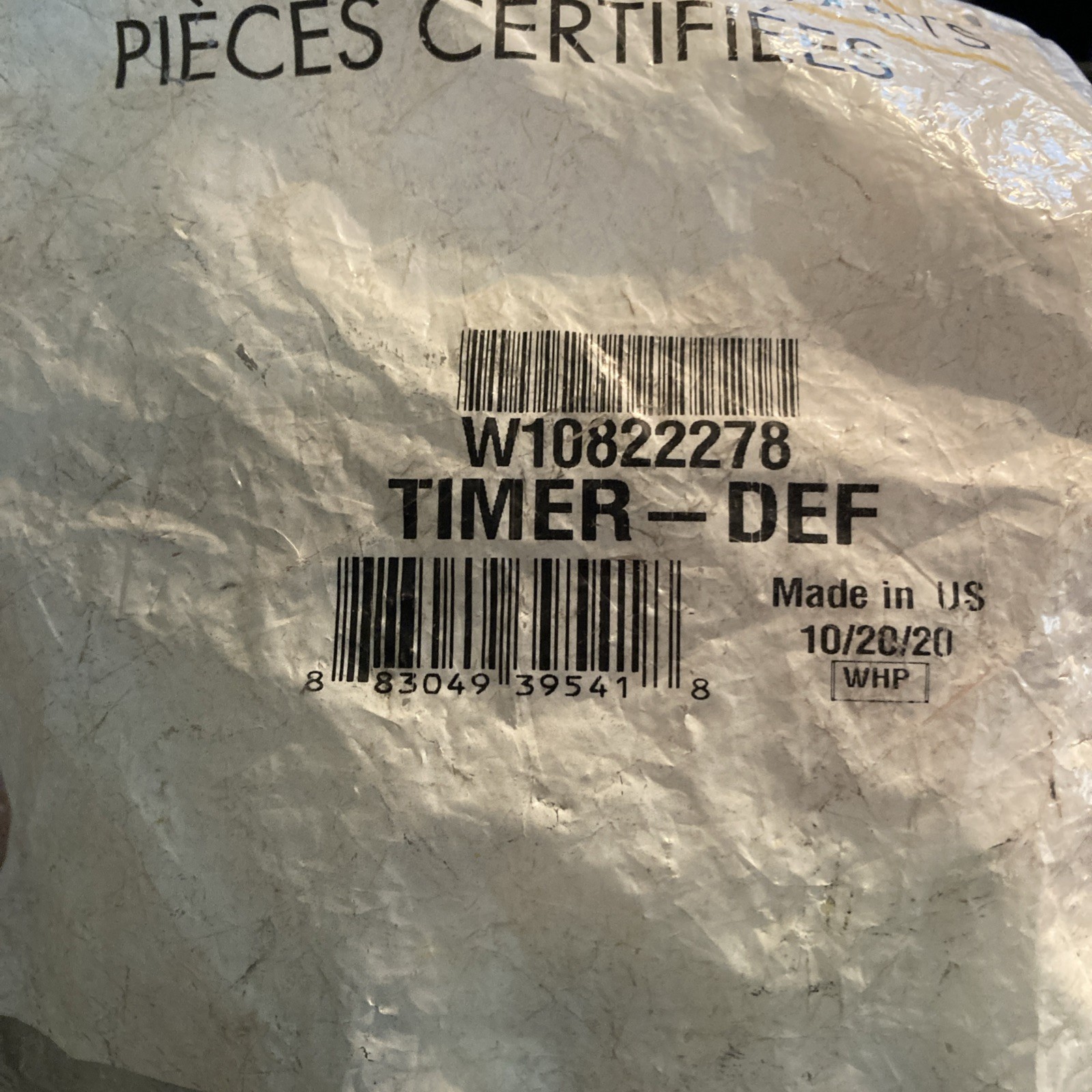 Whirlpool Kenmore W10822278 Defrost Timer New OEM gallery