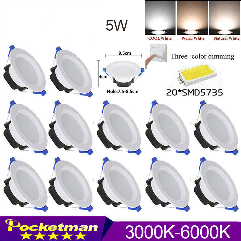 10-60Pack Dimmable 5W Downlight LED Recessed Panel Light Ceiling Light AC85-265V gallery