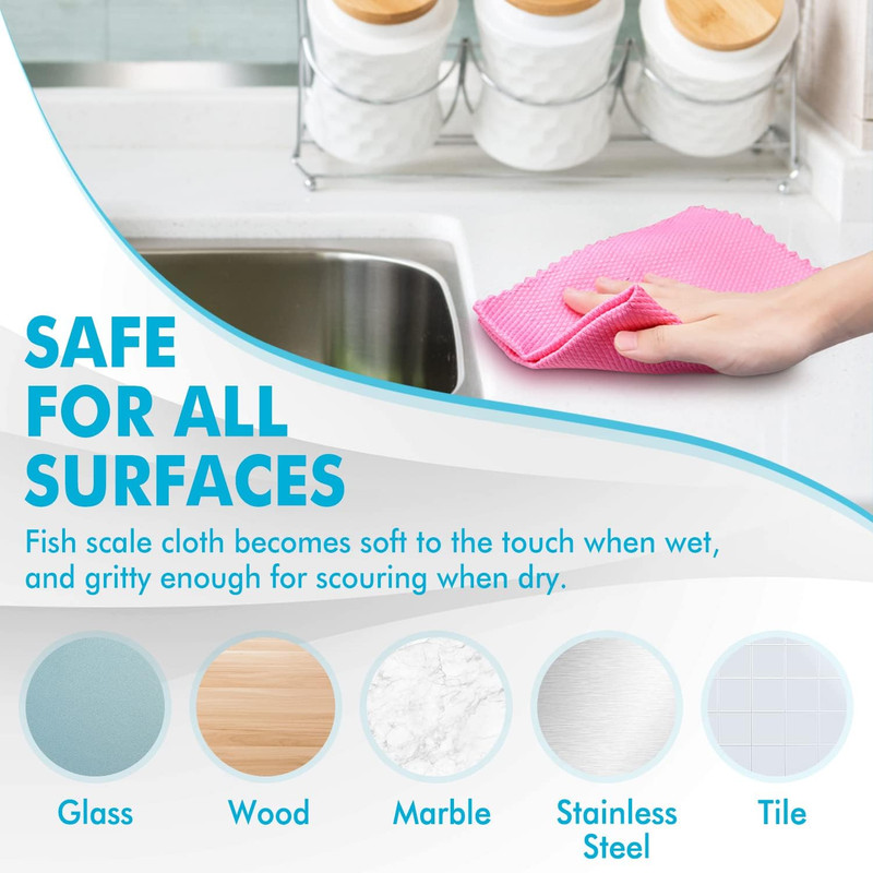 Nano Streak Free Magic Microfiber Cleaning Cloths Easy Clean Nanoscale,Fish Scal gallery
