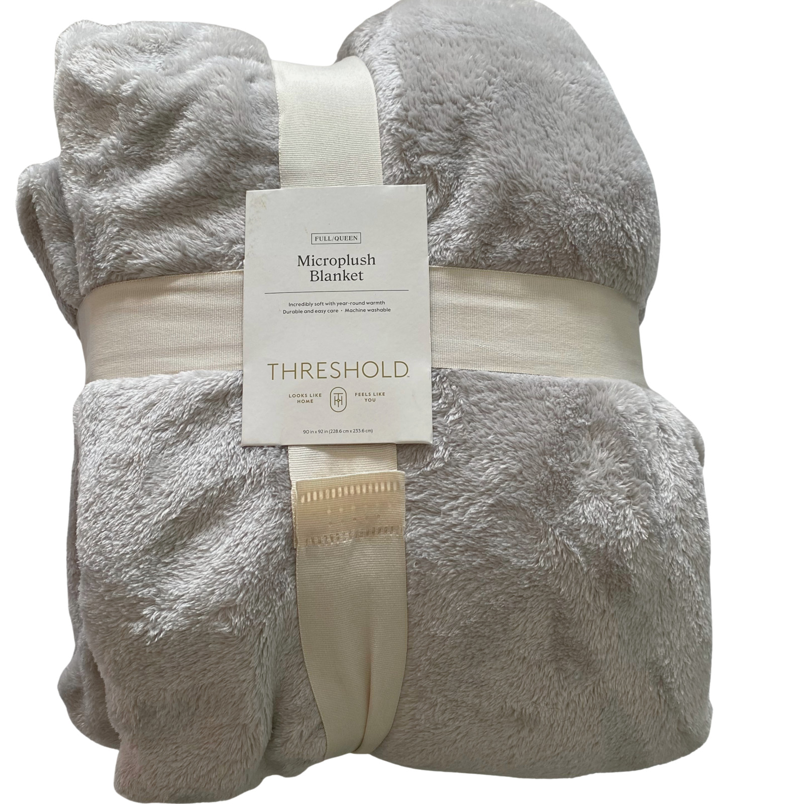 Threshold Large Microplush Blanket GRAY Full/Queen 90 in X 92 in Soft & Cozy NEW gallery