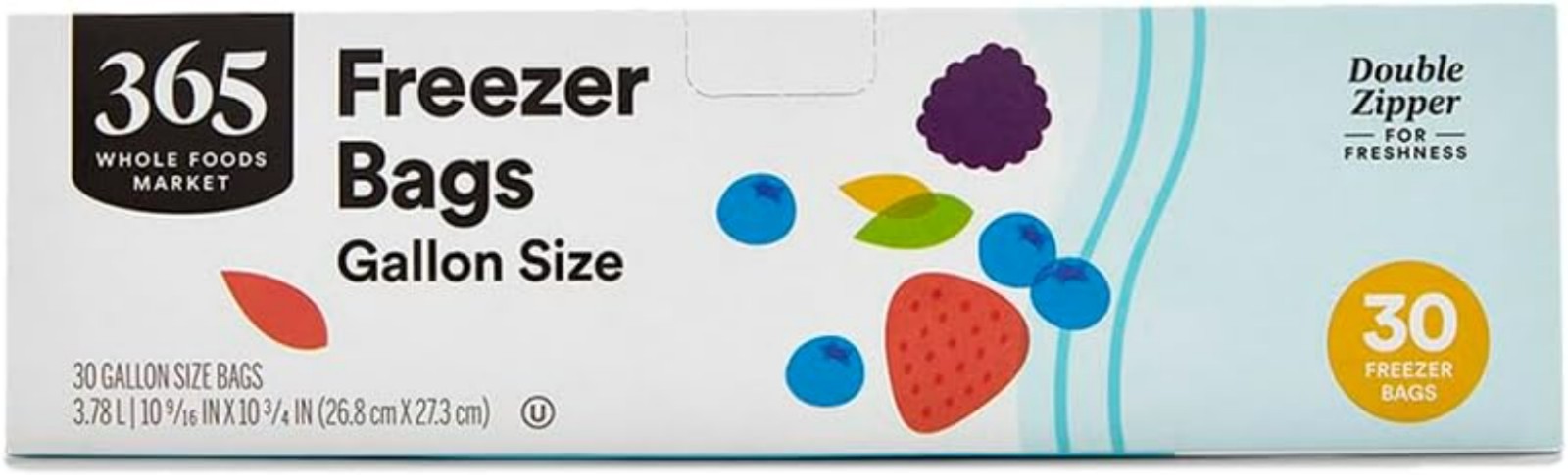 Clear 30 Count Gallon Freezer Bags with Double Zipper - Freezer Burn Prevention gallery