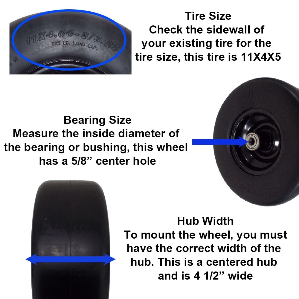 Proven Part 1734013Sm No Flat Solid Wheel And Tire Assembly 11X4X5 gallery