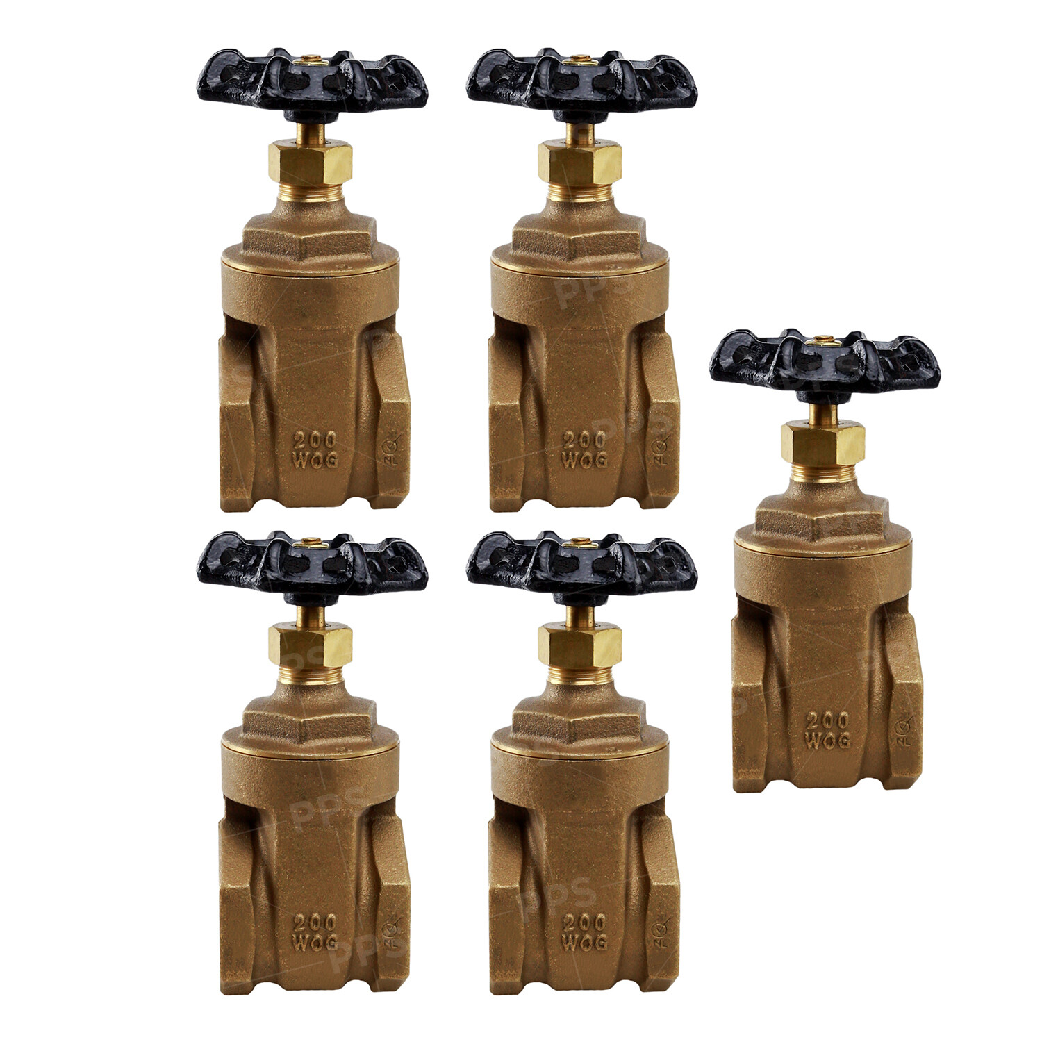 Midline Valve Heavy Duty Gate Valve with Wheel Handle, FIP, Cast Brass (5 Pack) gallery