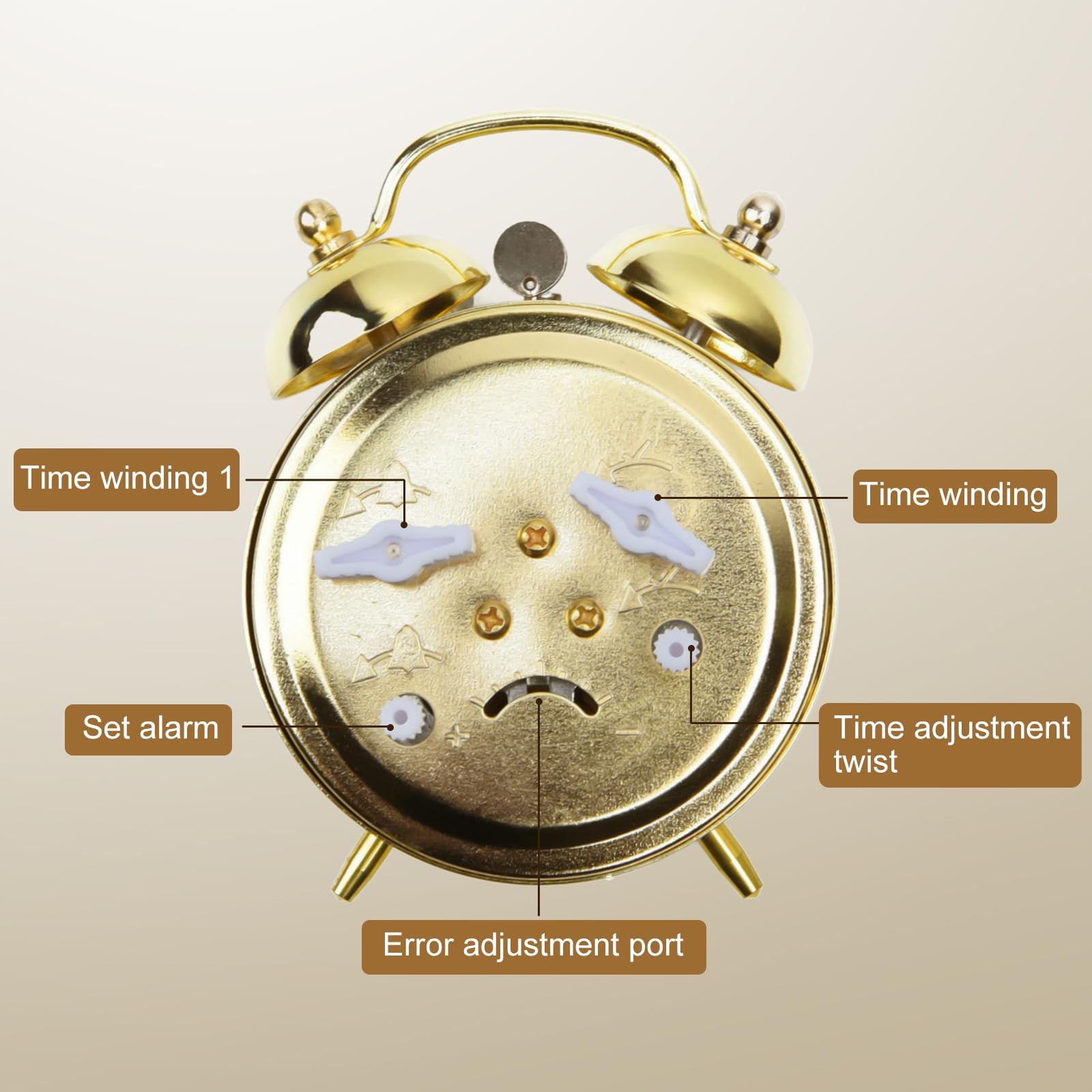 CookiBlend Vintage Alarm Clock, Manual Wind Up Loud Alarm Bell Clock Mechanic... gallery