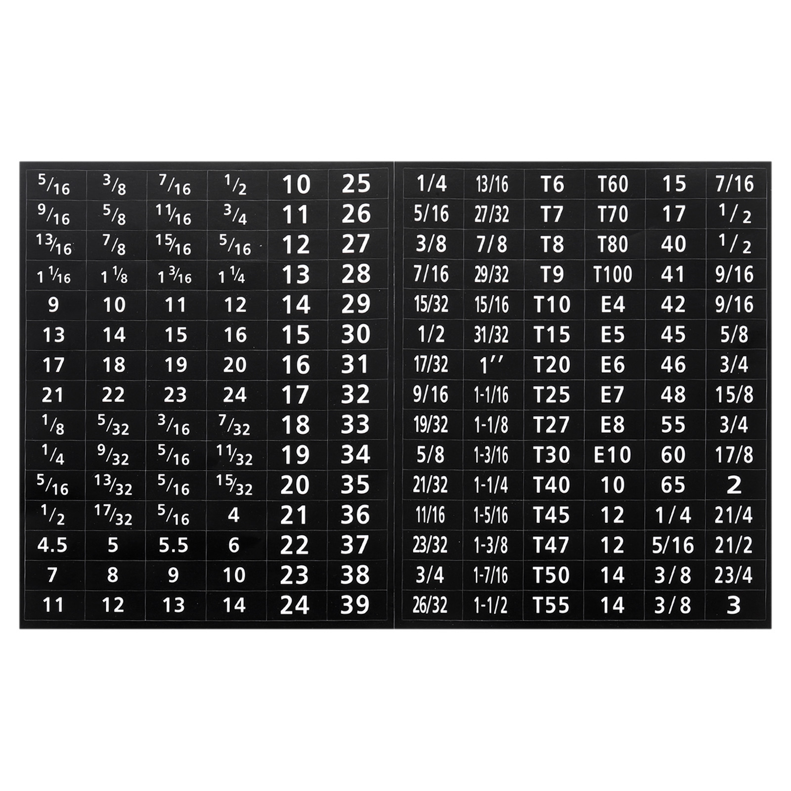 4 Sets 180 Tool Box Labels Wrench Size Stickers for Tool Organization Black gallery