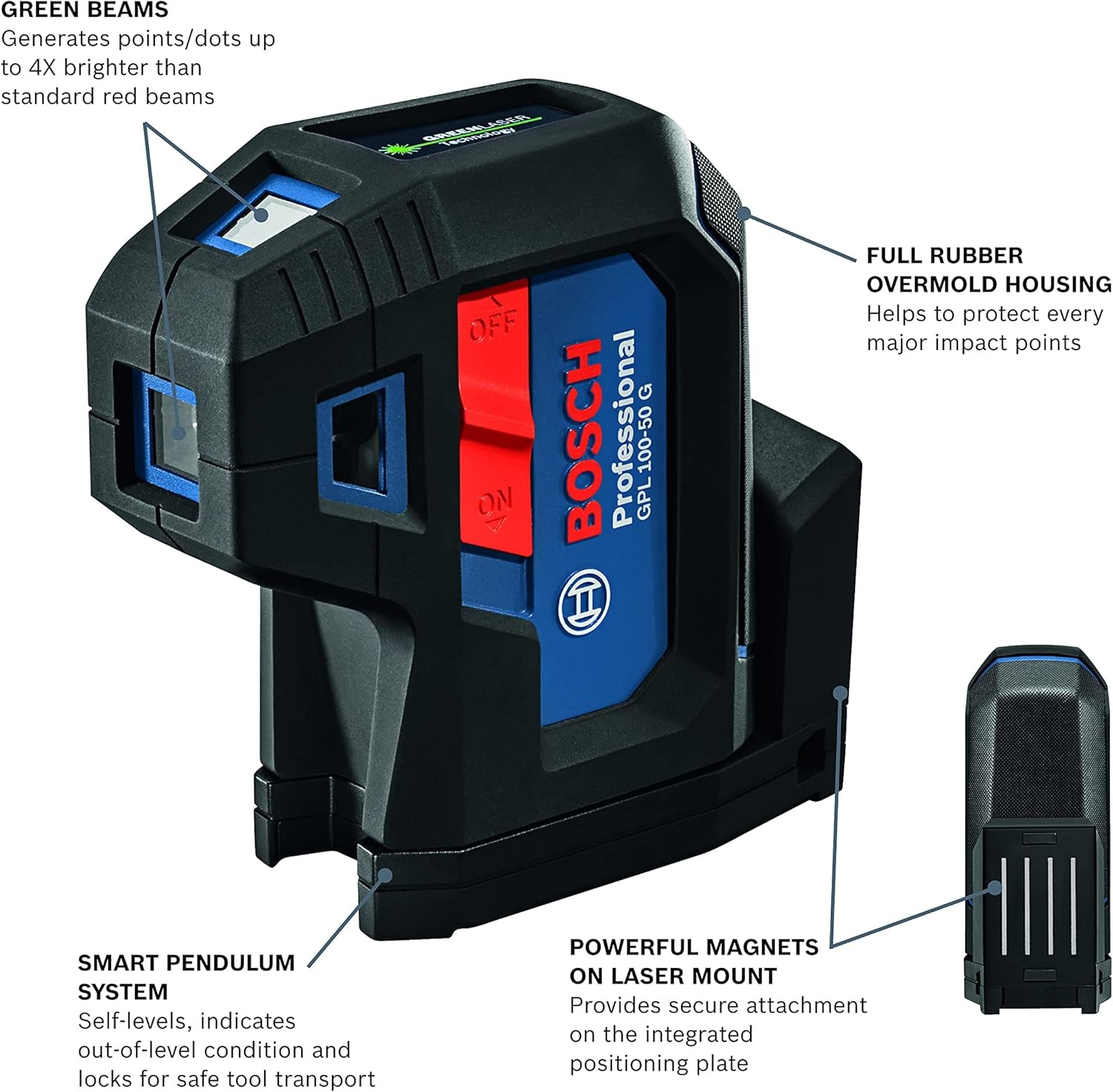 4x Brighter Green-Beam Self-Leveling Alignment Laser with 2 AA Batteries gallery