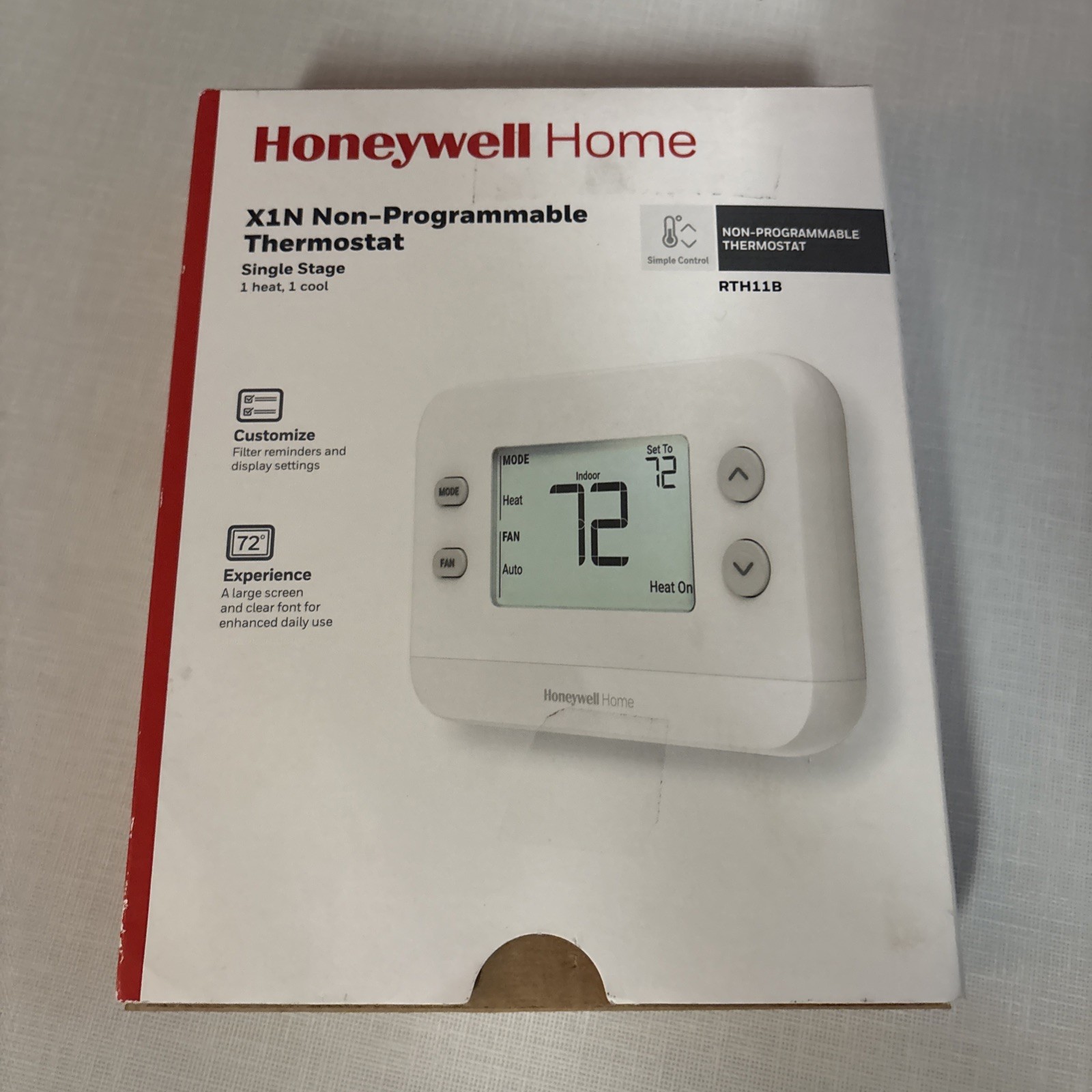 Honeywell Home X1N Non-Programmable Thermostat Single-Stage 1-Heat/1-Cool gallery