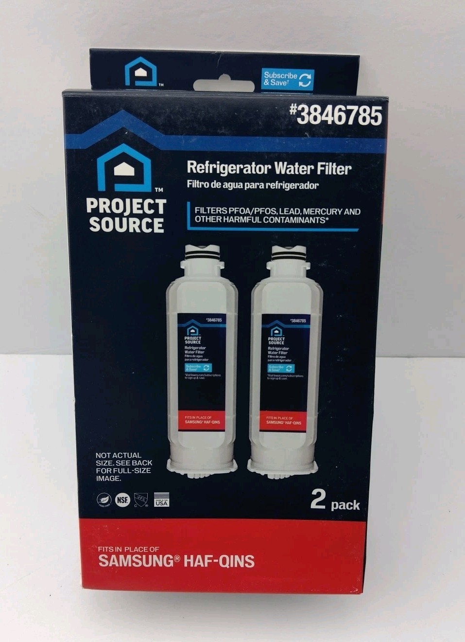 Project Source Samsung HAF-QINS 3846785 Refrigerator Water Filter 2 Pack gallery
