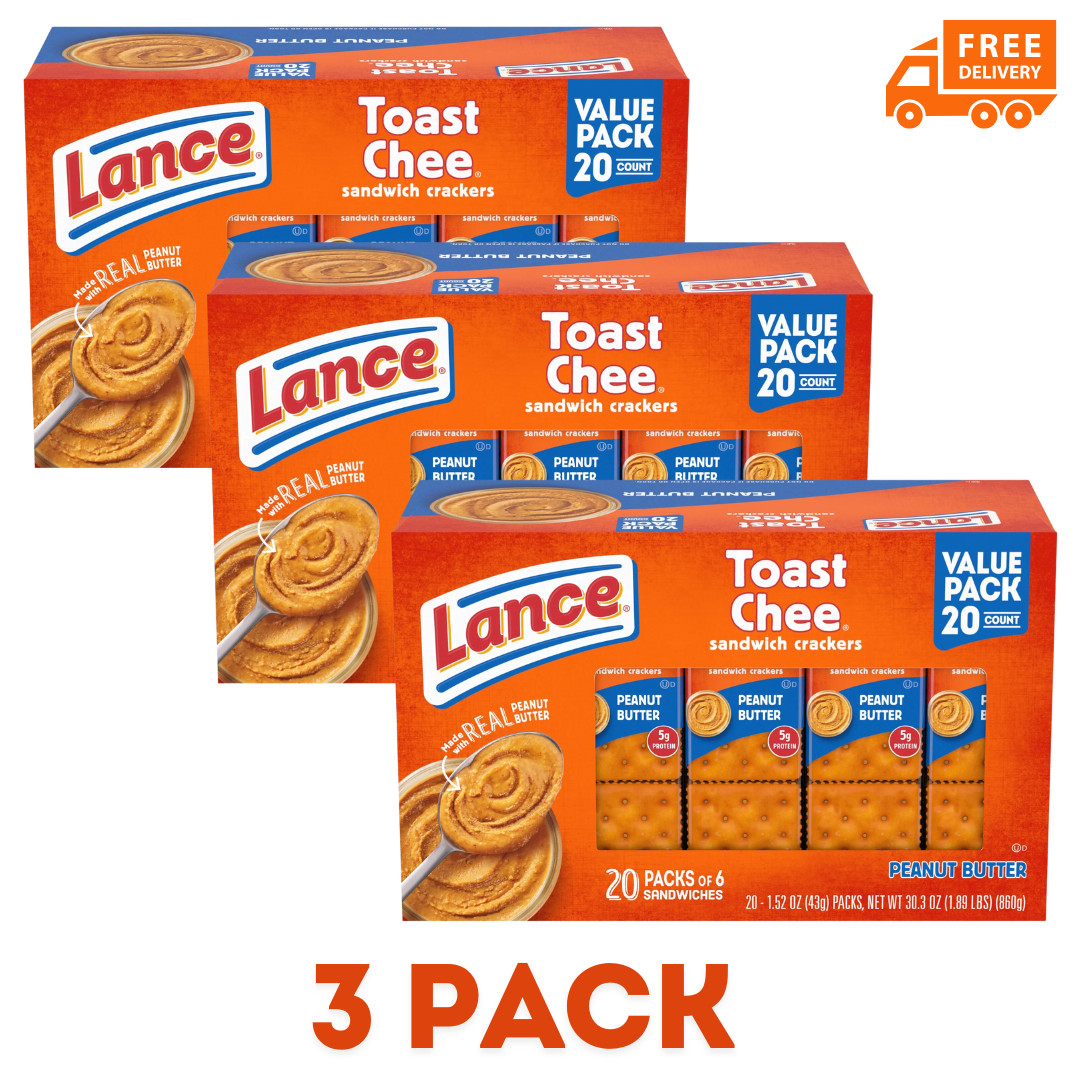 Lance Toast Chee Peanut Butter Sandwich Crackers - 20 Pack, 3 Boxes gallery