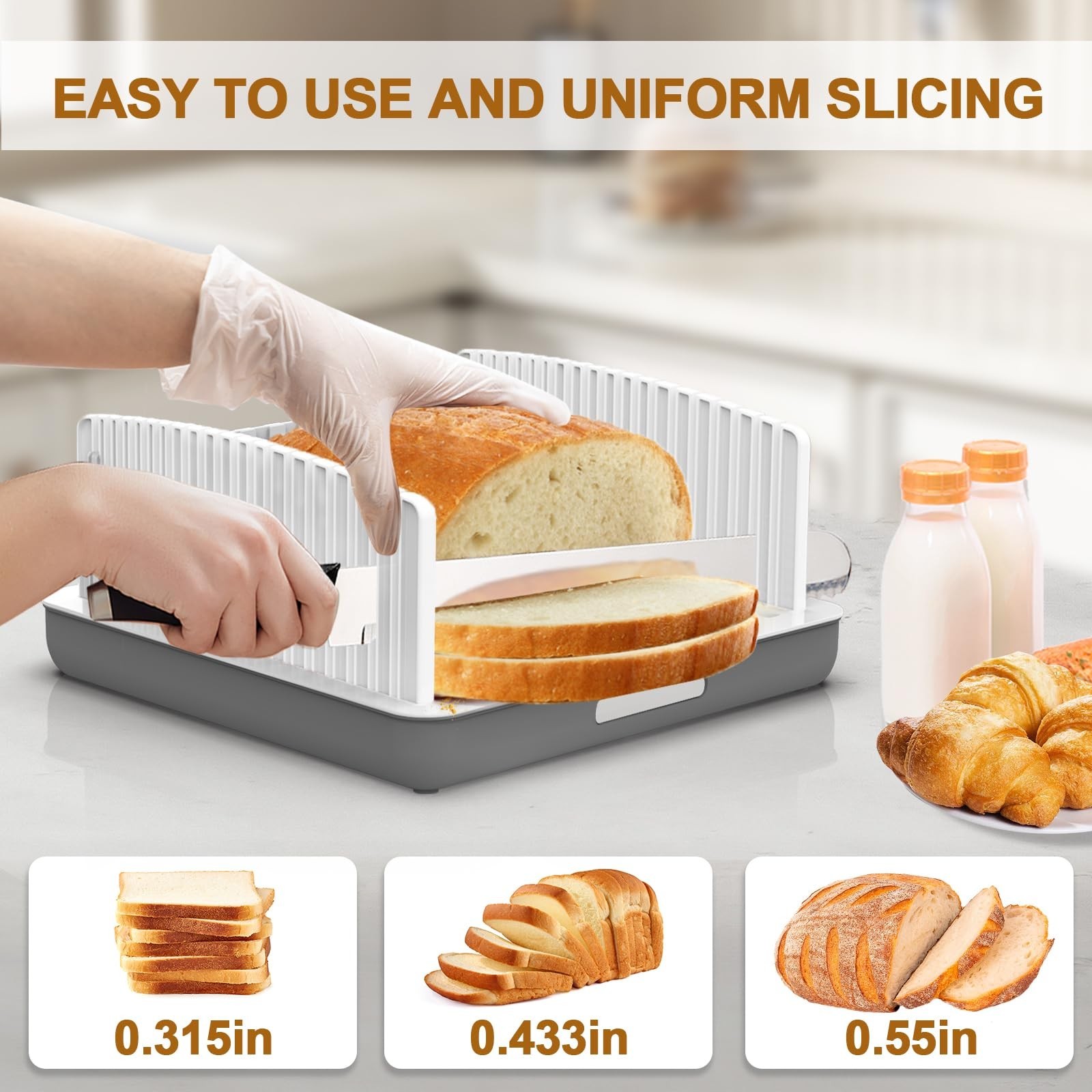Upgrade Widen Bread Slicer for Sourdough rounds, 13″ Adjustable Large Capa gallery