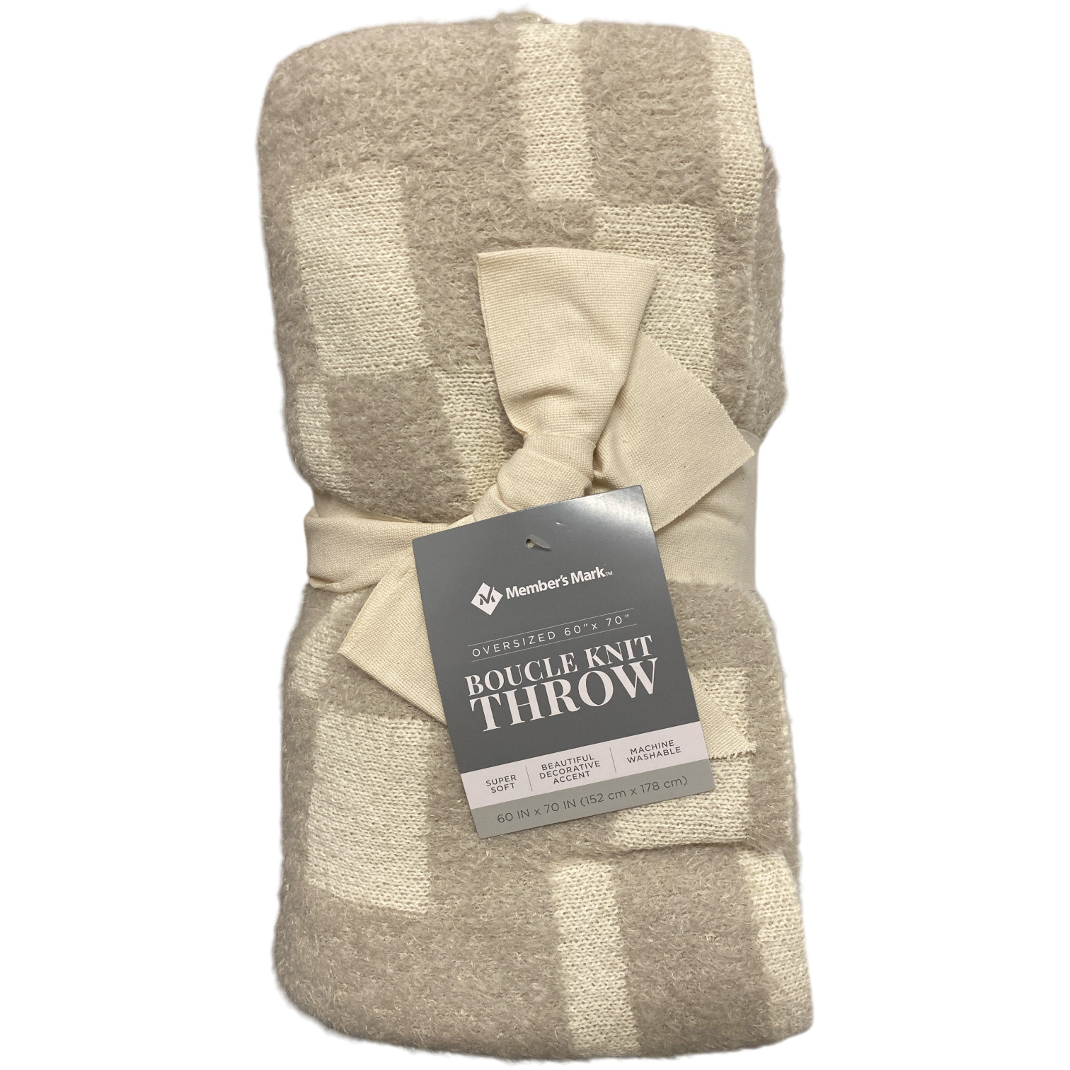 Member's Mark Oversized Super Soft Boucle Knit Throw, 60"x70" (Stone Tile) gallery
