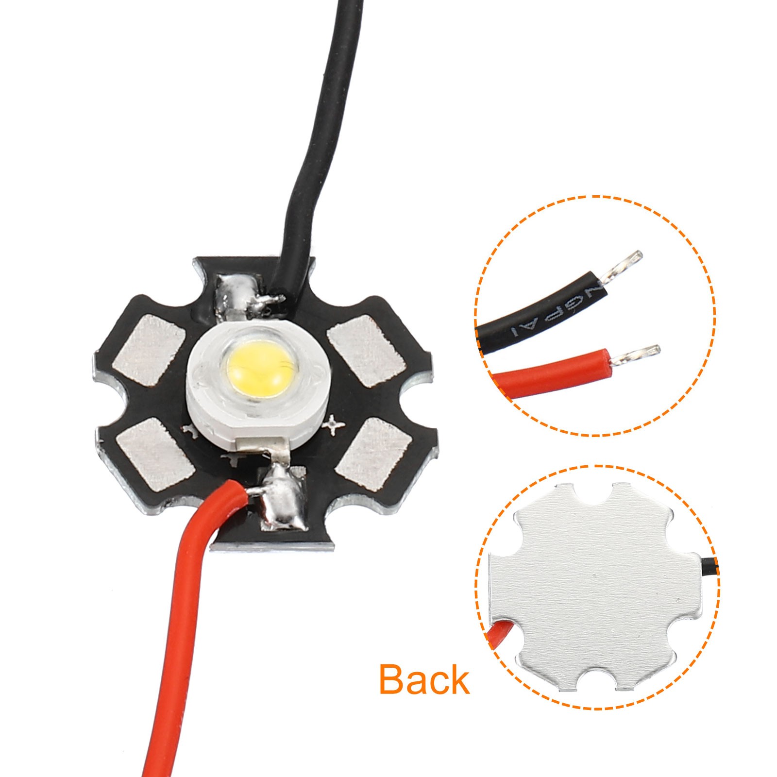 5Pcs 0.8" 700mA 3W LED Chip Bulb COB Light Beads Natural White 4000-4500K gallery