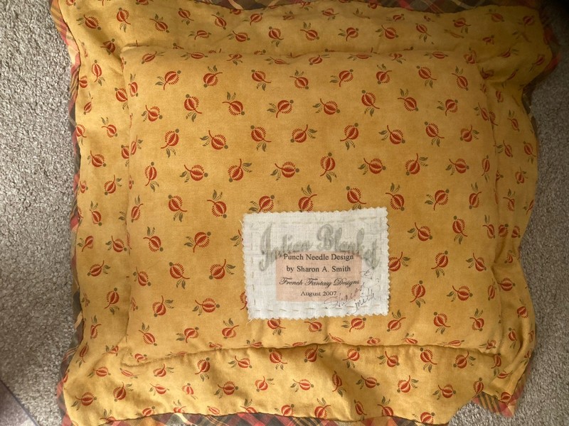 Sharon Smith designed ￼Handicrafted Punch Needle Pillow Rectangle gallery