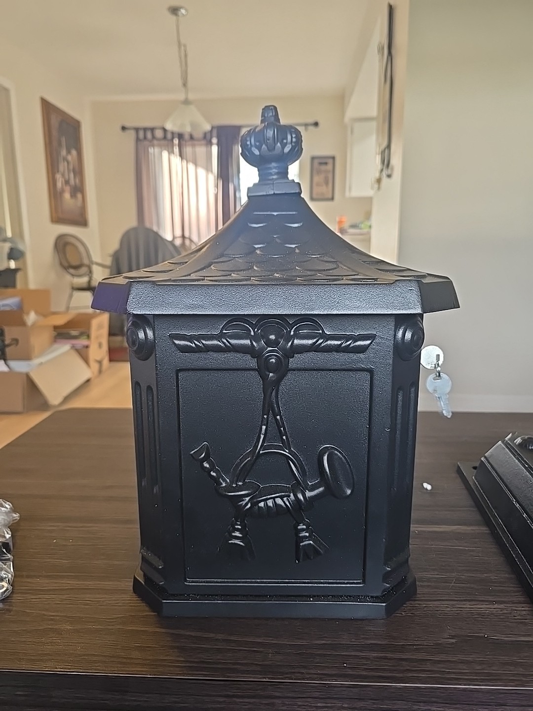 Retro Cast Aluminum Mailbox Lockable Security Postal Letter Box w/Baffle Door gallery