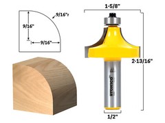 9/16″ Radius Round Over Edge Forming Router Bit – 1/2″ Shank – Yonico 13966