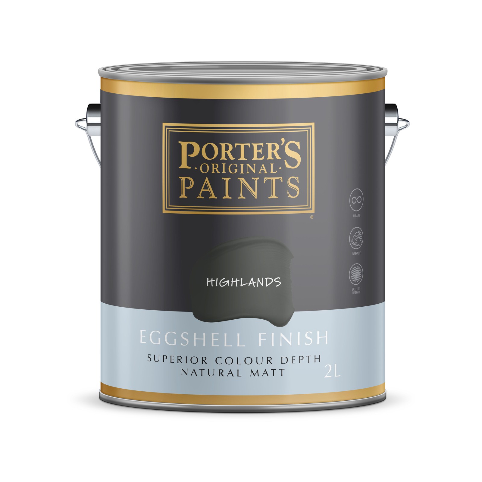 Porter's 2L Highlands Eggshell Finish Broadwall Washable Paint gallery