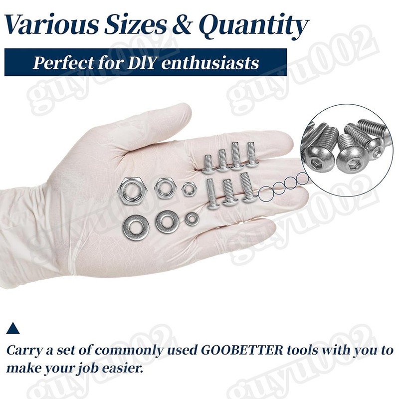 1300Pcs M2 M3 M4 M5 Button Head Socket Cap Screw Bolts Nuts Washers Assortment gallery
