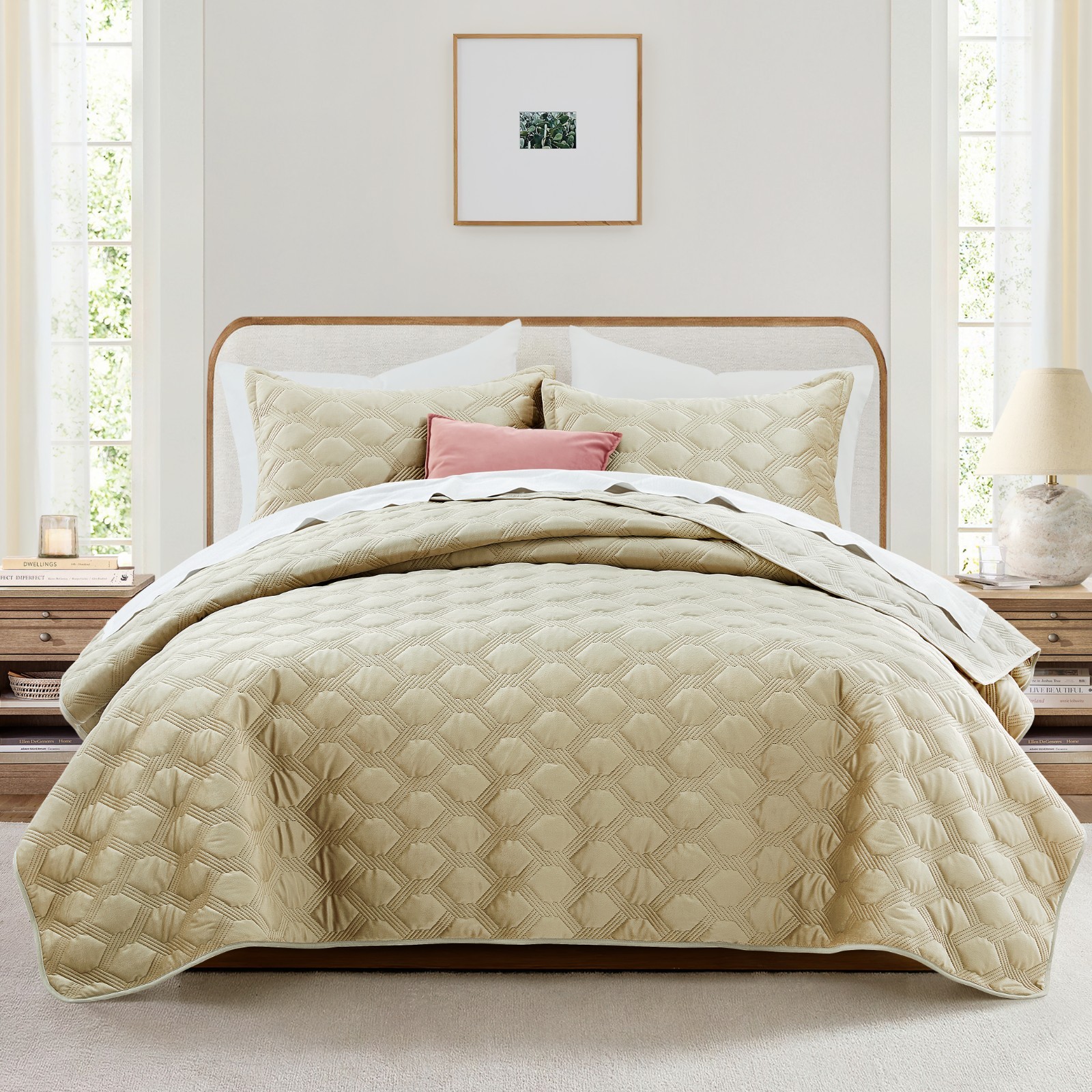 Reversible Velvet Bedspreads Soft Geometric Quilt Bedding Throw Queen King Size gallery