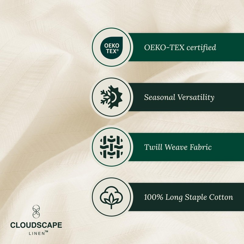 Cloudscape Linen Cloudscape 100 Cotton King Size Blanket - Herringbone Weave - gallery