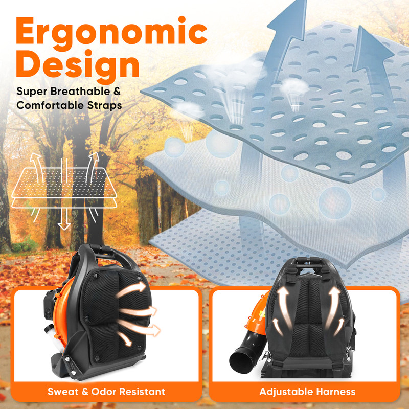Backpack Leaf Blower Gas Powered Snow Blower 564 CFM 52cc 2-Stroke 216 MPH gallery