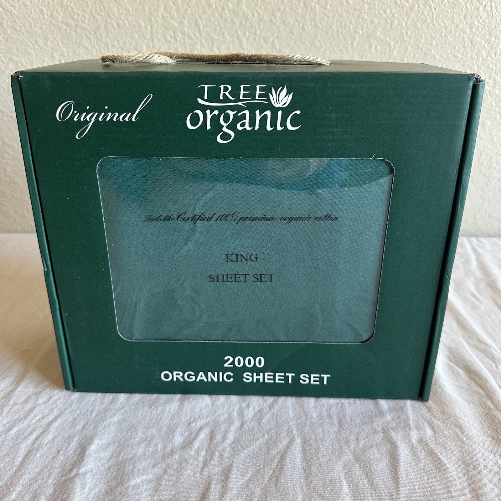 Tree Organic 100% Premium Quality Cotton 2000 King Sheet Set Forest Green New gallery