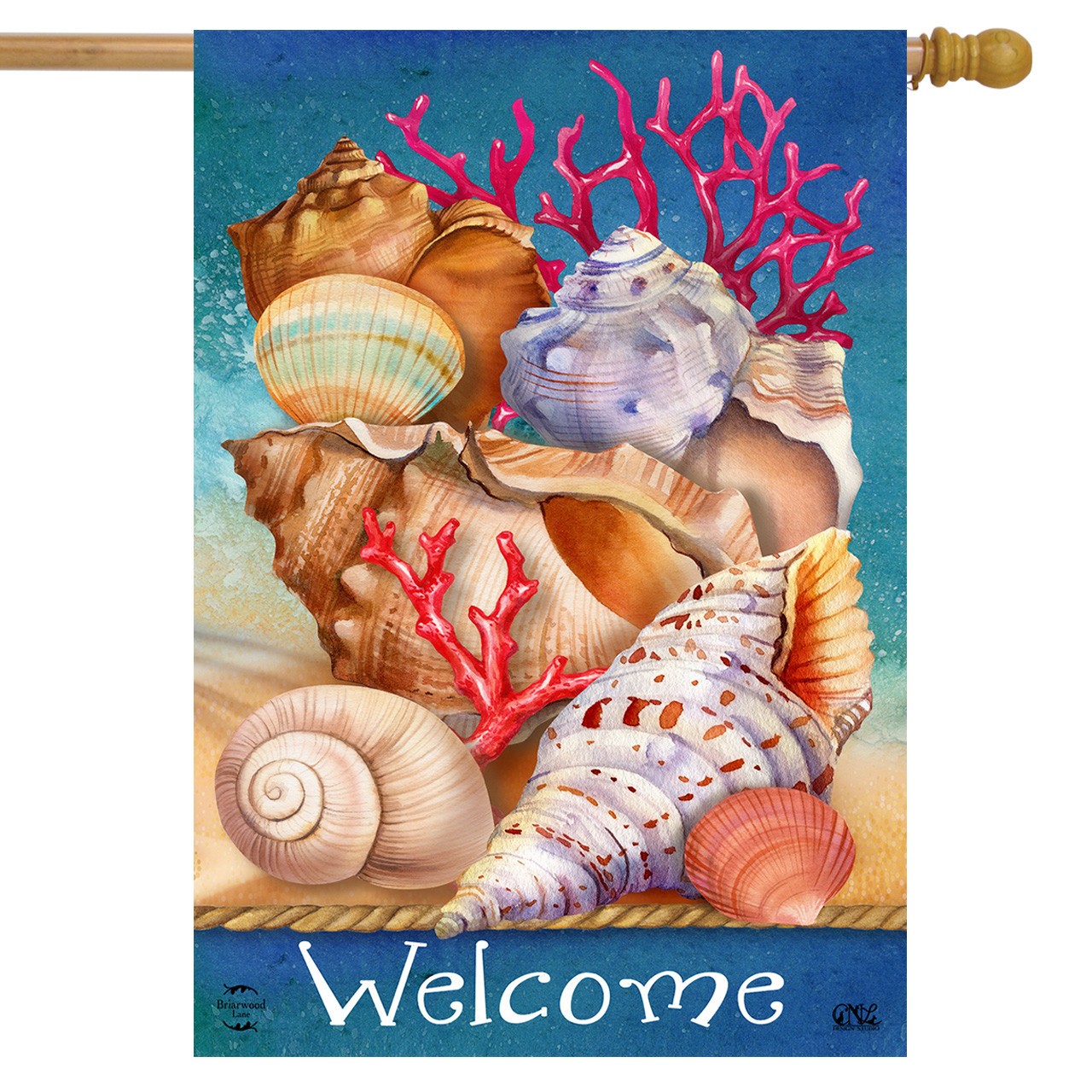Briarwood Lane Seashell Welcome House Flag 28x40 gallery