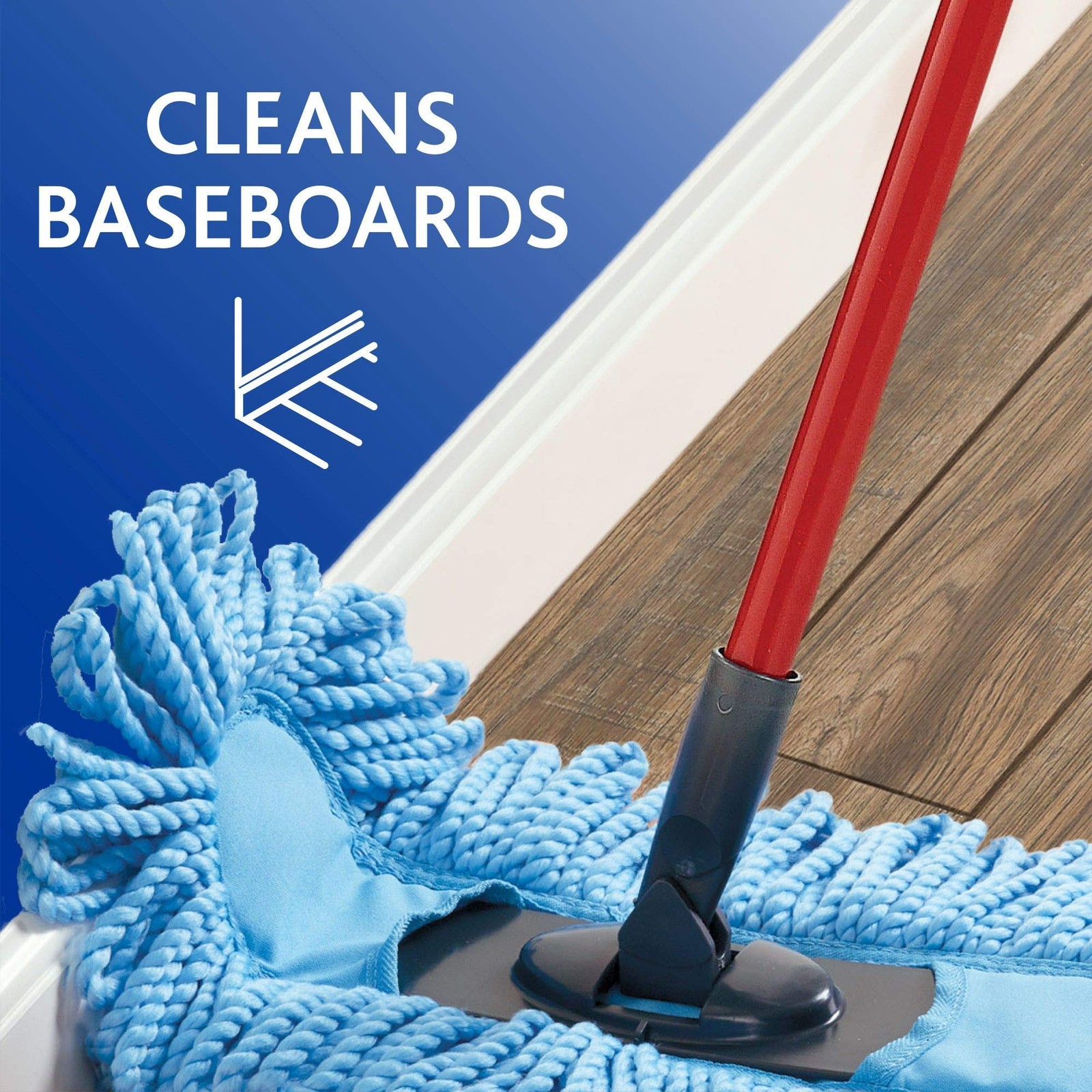 O-Cedar Dual-Action Microfiber Sweeper Dust Mop, Red, Blue gallery