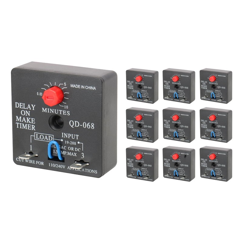 Adjustable Delay Timer Switch 10-Minute 110/240V Time Delay Relay - 10-Pack gallery