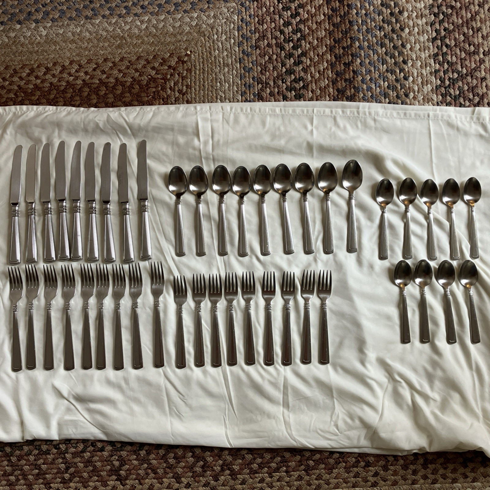 Longaberger WOVEN TRADITIONS 9 Settings 45 Pieces Stainless Steel Flatware gallery