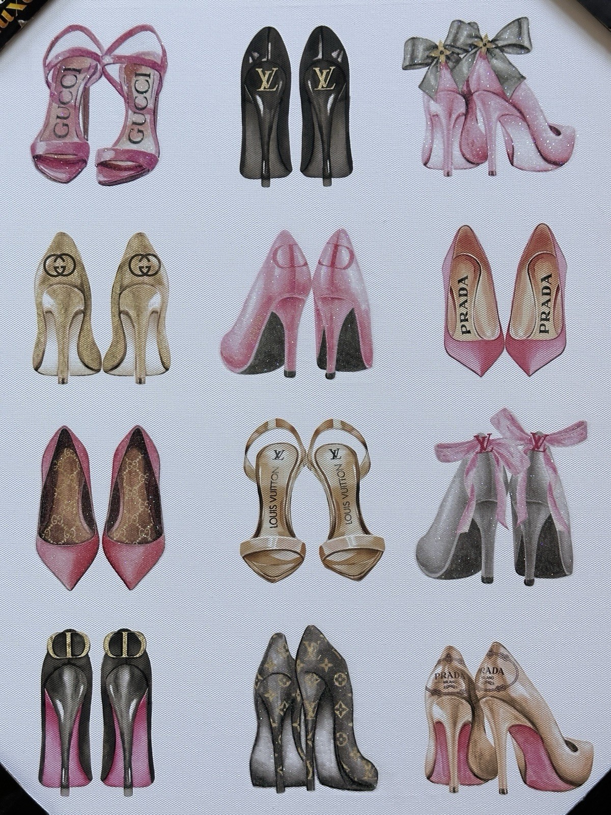 Chic Designer Inspired Lux Heels Collage Wall Art Glam Closet Beauty Room Decor gallery