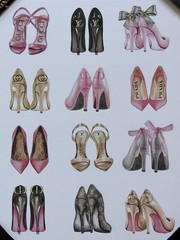 Chic Designer Inspired Lux Heels Collage Wall Art Glam Closet Beauty Room Decor