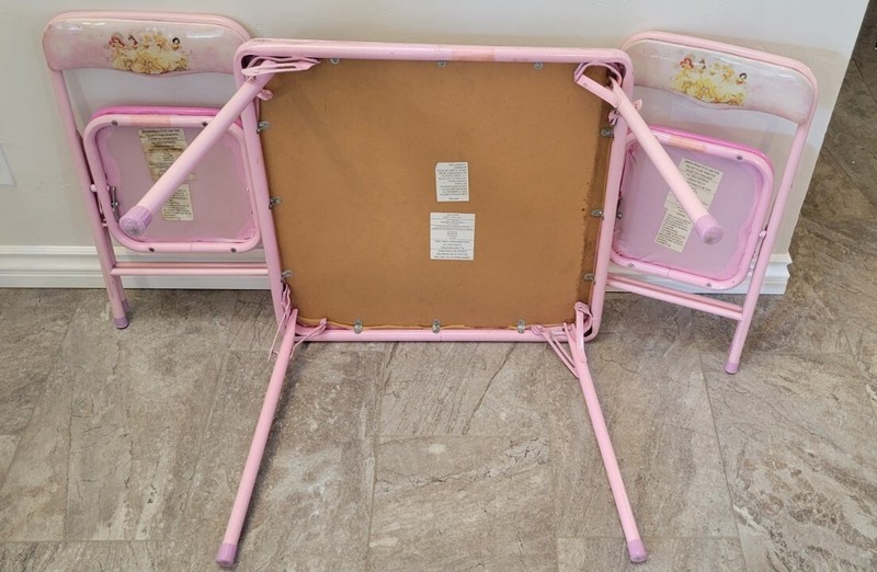 Child Disney Princess Activity Folding Table Set with 2 Kids Chairs Vintage gallery