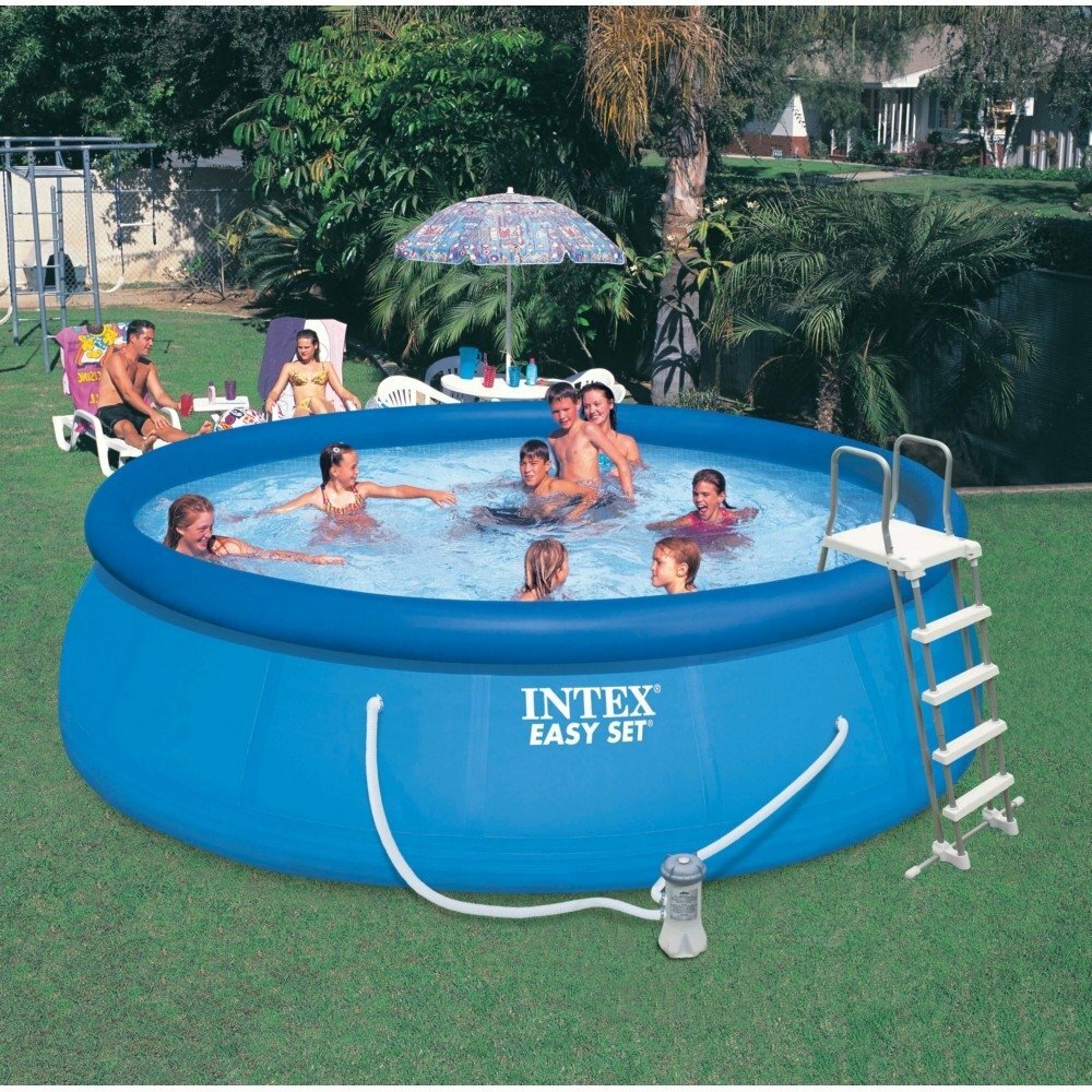 Intex 15' x 48" Inflatable Easy Set Above Ground Swimming Pool w/ Ladder & Pump gallery