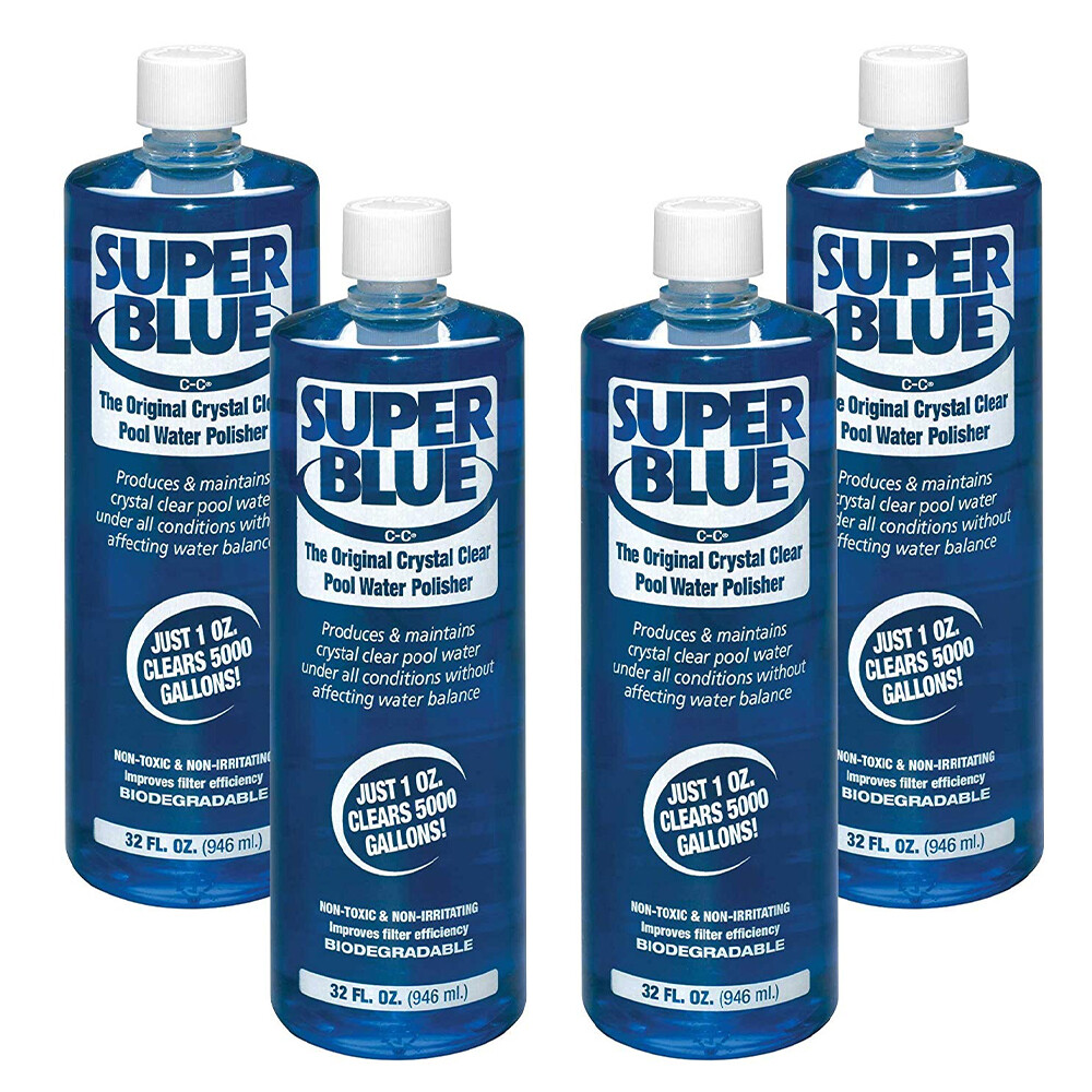 Robarb Super Blue clarifier 32oz Original Crystal Clear Pool Water Polisher 4 pk gallery